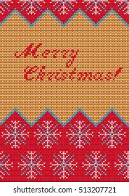 Vector Illustration of Knitted Sweater Greeting card for Design, Website, Background, Banner. Christmas Flyer Template. Holiday Winter Poster