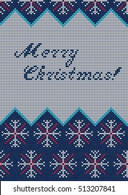 Vector Illustration of Knitted Sweater Greeting card for Design, Website, Background, Banner. Christmas Flyer Template. Holiday Winter Poster.
