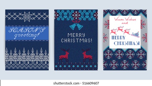 Vector Illustration of Knitted Sweater Greeting card for Design, Website, Background, Banner.
Christmas Flyer Template. Holiday Winter Poster