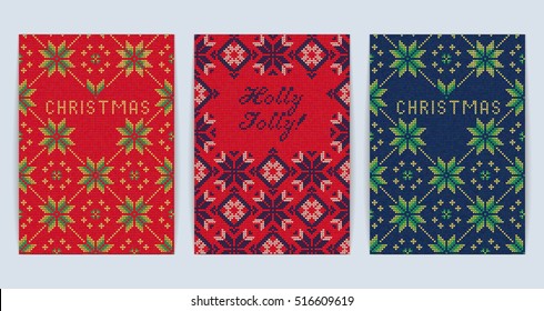 Vector Illustration of Knitted Sweater Greeting card for Design, Website, Background, Banner.
Christmas Flyer Template. Holiday Winter Poster