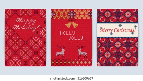 Vector Illustration of Knitted Sweater Greeting card for Design, Website, Background, Banner.
Christmas Flyer Template. Holiday Winter Poster