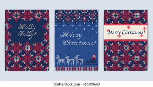 Vector Illustration of Knitted Sweater Greeting card for Design, Website, Background, Banner.
Christmas Flyer Template. Holiday Winter Poster