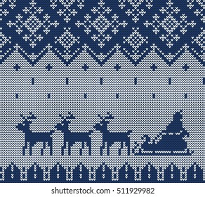 Vector Illustration of Knitted Sweater Seamless Pattern for Design, Website, Background, Banner.
Christmas Ornament for Wallpaper or Textile. Norwegian Texture Template