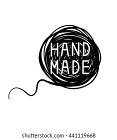 Vector illustration of knitting black and white symbol