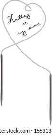 Vector illustration of knitting needles.