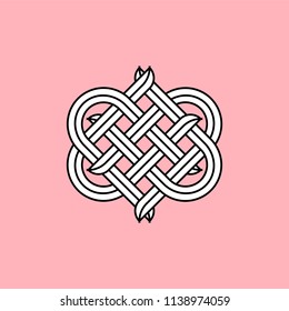 Vector illustration of knot for logothype, tag and icon, cards, invitations, templates. 3D background, object. EPS 10