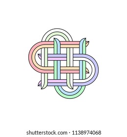 Vector illustration of knot for logothype, tag and icon, cards, invitations, templates. 3D background, object. EPS 10