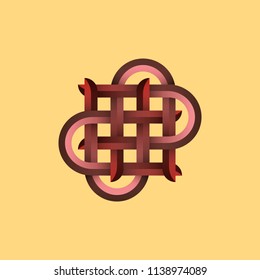 Vector illustration of knot for logothype, tag and icon, cards, invitations, templates. 3D background, object. EPS 10