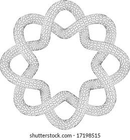 Vector Illustration of a Knot with Truchet Tiling