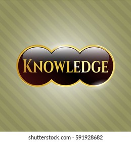 vector illustration  Knowledge gold shiny badge
