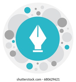 Vector Illustration Of Knowledge Symbol On Ink Pen Icon. Premium Quality Isolated Nib Element In Trendy Flat Style.