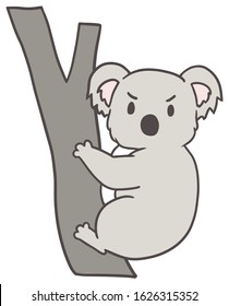 Vector illustration of a koala with angry face 