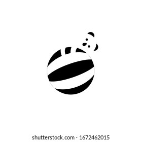 Vector illustration of koala and ball