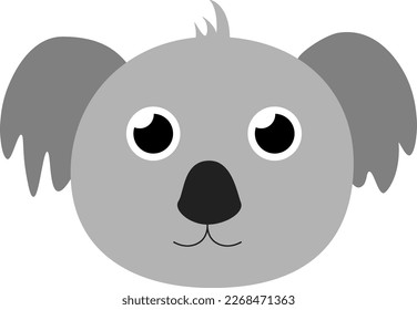 Vector illustration of koala head character in cartoon style