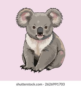 vector illustration of a koala on a bright background