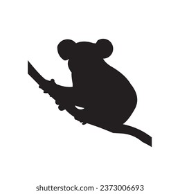 Vektorgrafik einer Koala-Silhouette auf weißem Hintergrund