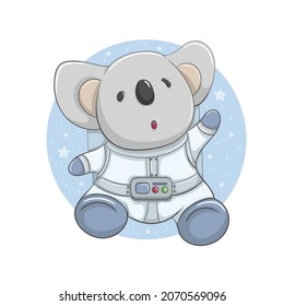 vector illustration of a koala wearing an astronaut suit