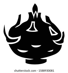 Vector illustration of kohlrabi cabbage silhouette icon