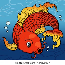 vector illustration of Koi fish