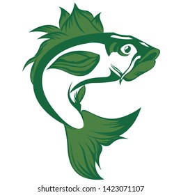 Vector illustration Koi fish logo 