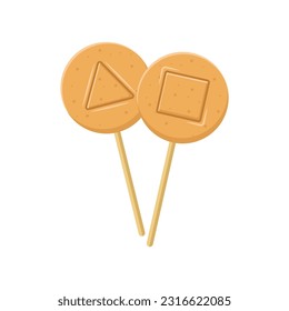 Vector illustration of Korean dalgona candy