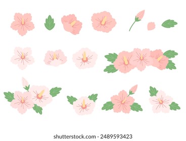 Vektorillustration der koreanischen Blume Rose von Sharon.