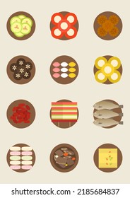 Vector illustration of Korean food.
