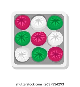 Vector illustration of Korean Street Food Ggultteok or Korean Honey Rice Cake (꿀떡)