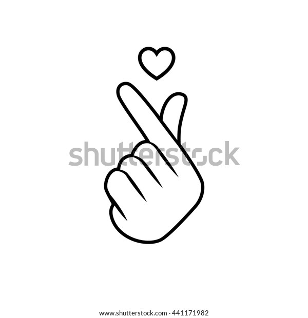 Vector Illustration Korean Symbol Hand Heart Stock Vector (Royalty Free ...
