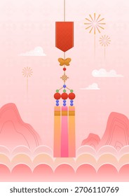 Ilustración vectorial de un accesorio tradicional coreano.