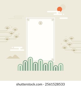Vector illustration of Korean traditional background.
