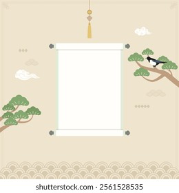 Vector illustration of Korean traditional background.
