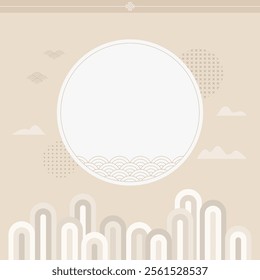 Vector illustration of Korean traditional background.