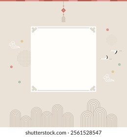 Vector illustration of Korean traditional background.