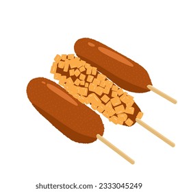Vector illustration of Korean-style potato snacks