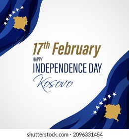 Vector Illustration For Kosovo Independence Day.