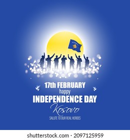 Vector Illustration For Kosovo Independence Day.