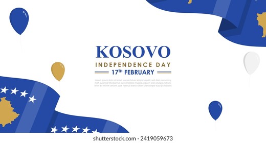 Vector illustration of Kosovo Independence Day social media feed template