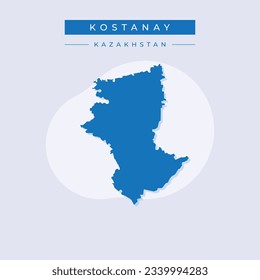 Vector illustration vector of Kostanay map Kazakhstan