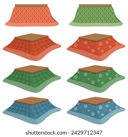 Vector illustration of kotatsu set