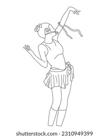 Vector illustration of Kpop fashion stage. Korean idol performing. K-pop female fashion idol. the female singer who was singing was wearing beautiful clothes. beautiful female model
