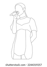 vector illustration of a kpop idol wearing a beautiful outfit and appearing gracefully on stage