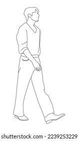Vector illustration of Kpop street fashion. Korean street idol. Kpop male fashion idol. A famous man in highlighted casual clothes. line art image eps.10.