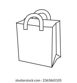 Ilustración vectorial del paquete kraft. Aislado sobre fondo blanco