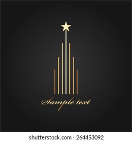 Vector illustration of Kremlin. The image on the dark - gray background.