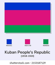 Vector Illustration of Kuban People's Republic flag isolated on light blue background. As close as possible to the original. ready to use, easy to edit. 
vector eps10.