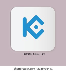 Vector illustration of Kucoin Token (KCS) cryptocurrency logo, symbol in a white background.