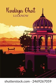 Vector Illustration of  Kudia or Kudiya Ghat Lucknow.