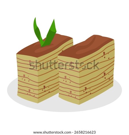 Vector illustration (Kue Lapis Legit). Traditional Indonesian cake.