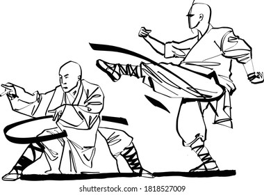 la ilustración vectorial del maestro kung fu